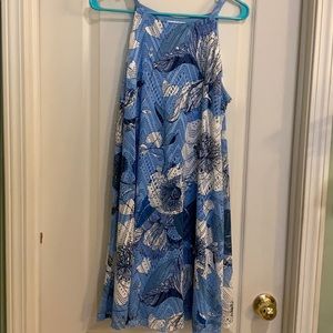 Blue Floral Swing Dress